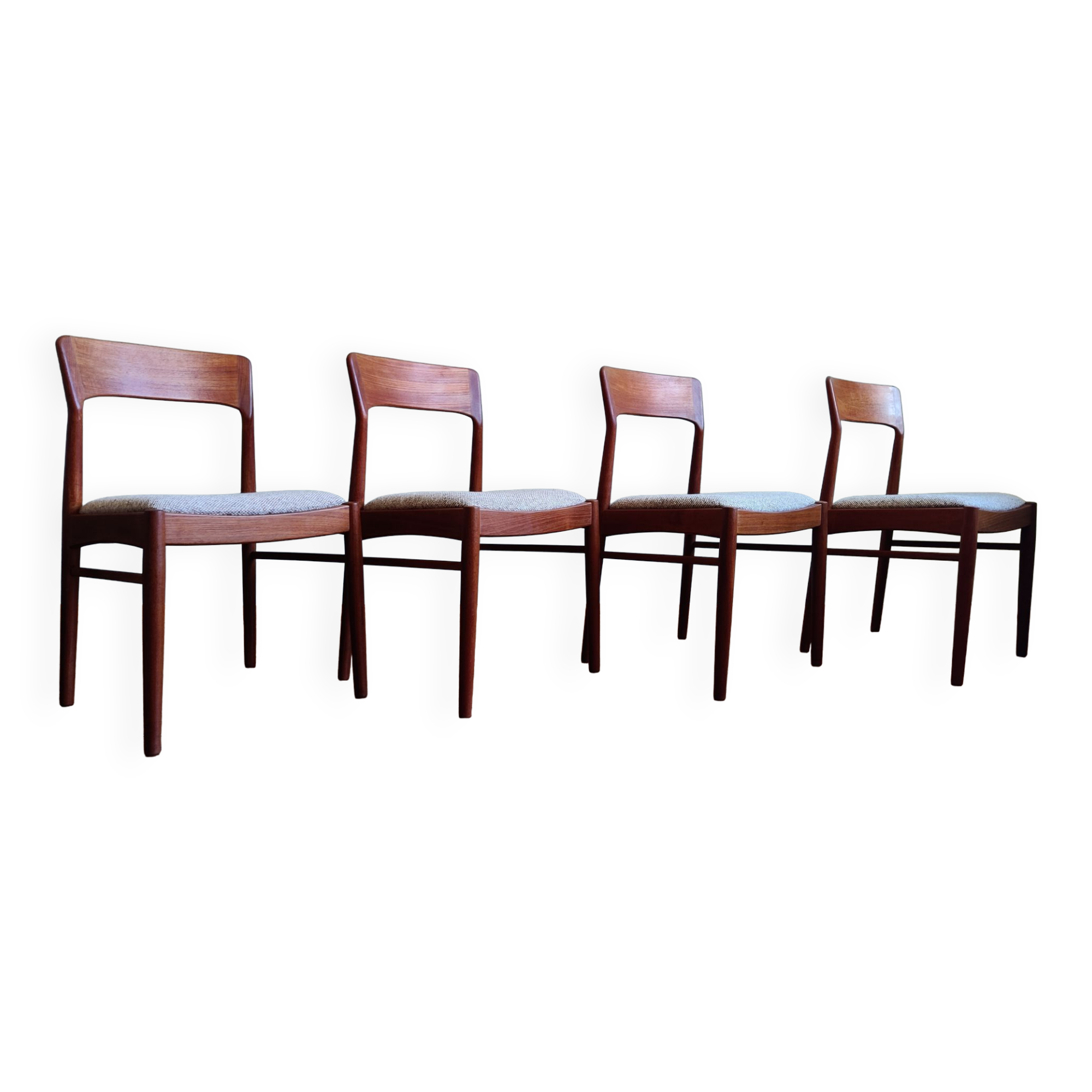Teak chairs by Henning Kjaernulf for Korup Stolefabrik, Set of 4