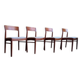 Teak chairs by Henning Kjaernulf for Korup Stolefabrik, Set of 4