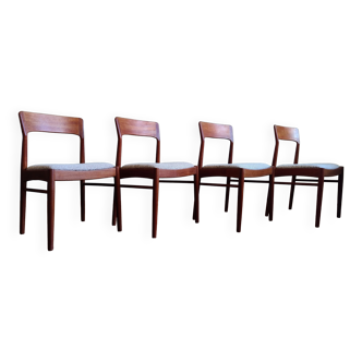 Chaises en teck par Henning Kjaernulf pour Korup Stolefabrik, Set de 4