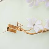 Charming Set of 2 Murano White Flowers Wall Light, 1970s