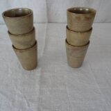 6 glasses vintage Digoin sandstone cups