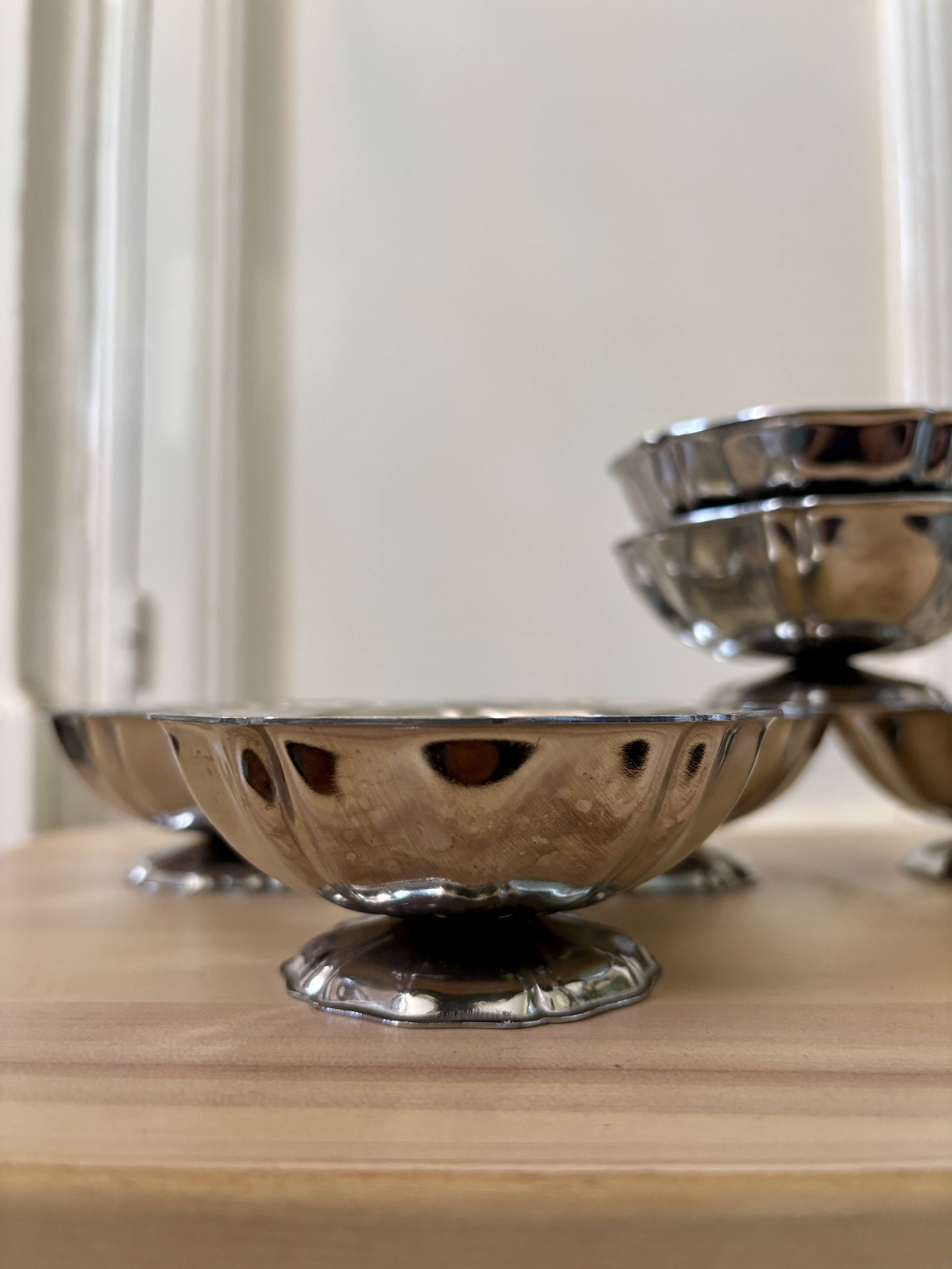 Set of 6 vintage stainless steel cups