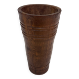 Vintage umbrella stand - holder oak basket storage design 60's minimalist