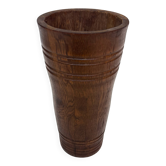 Vintage umbrella stand - holder oak basket storage design 60's minimalist