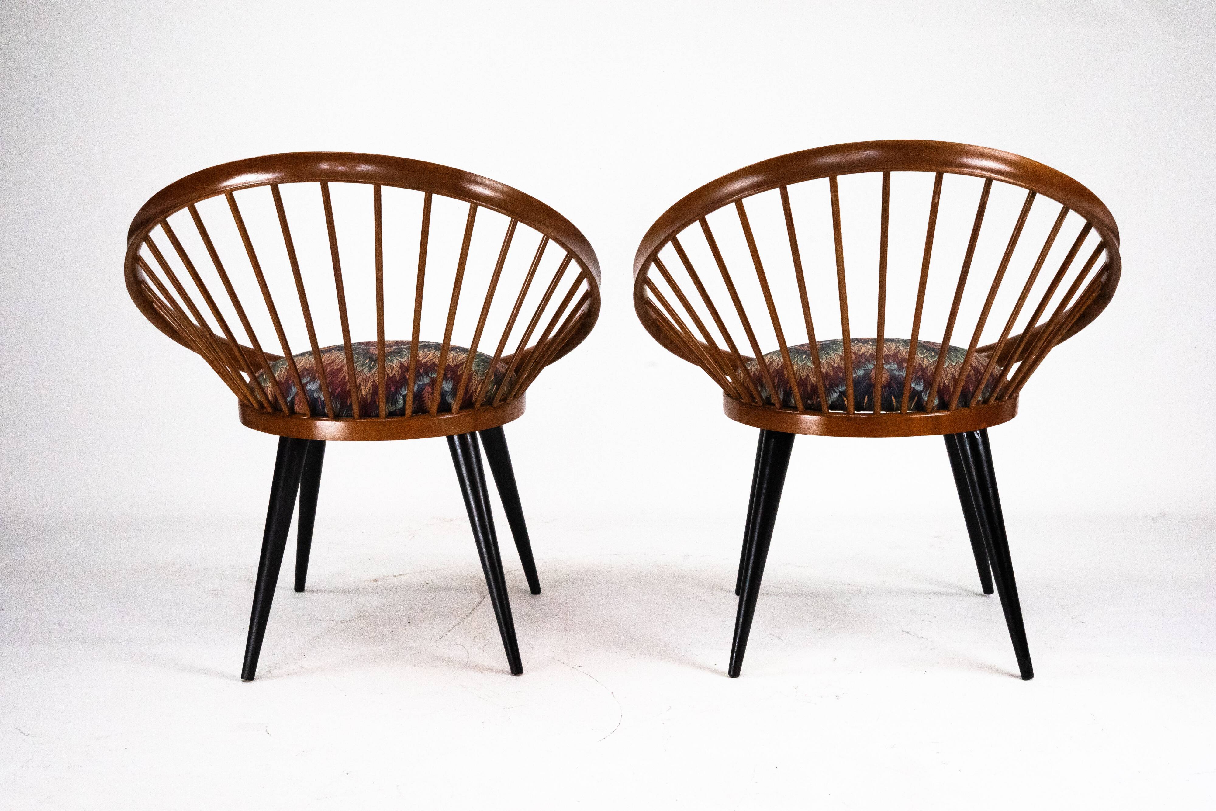 Pair of Yngve Ekström Circle Chairs for Swedese, Sweden 1950s – Original Up