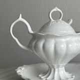 Antique white porcelain sauce boat