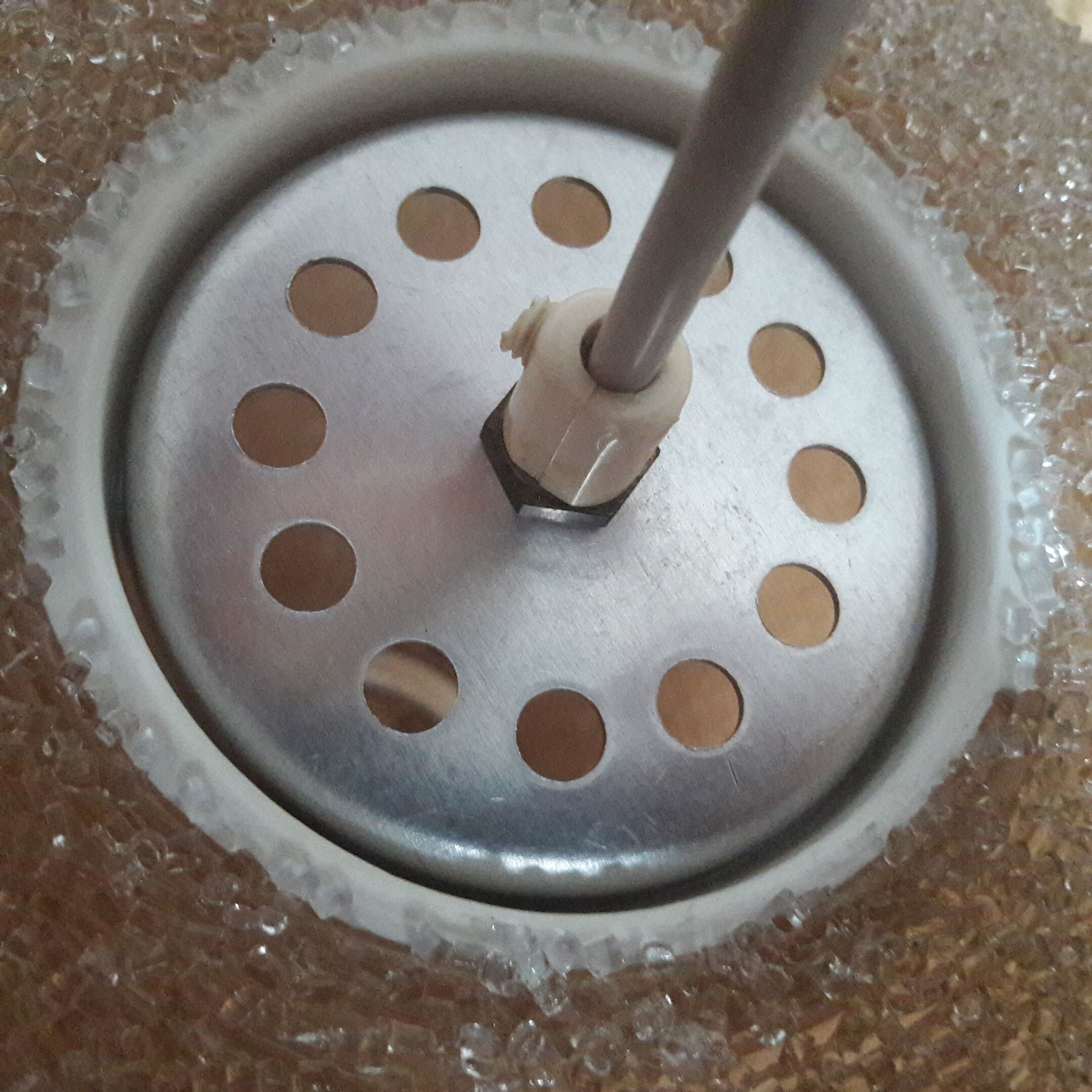 Ball pendant light in resin 70s