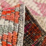 3x12 Soft Orange & Pink Handwoven Geometric Pattern Turkish Runner,87x352Cm