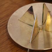 Scandinavian trio of candlesticks in brass by Pierre Forsell for Skultuna.