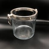 Ice bucket in glass and silver metal