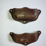Pair of metal handles "Shell" vintage