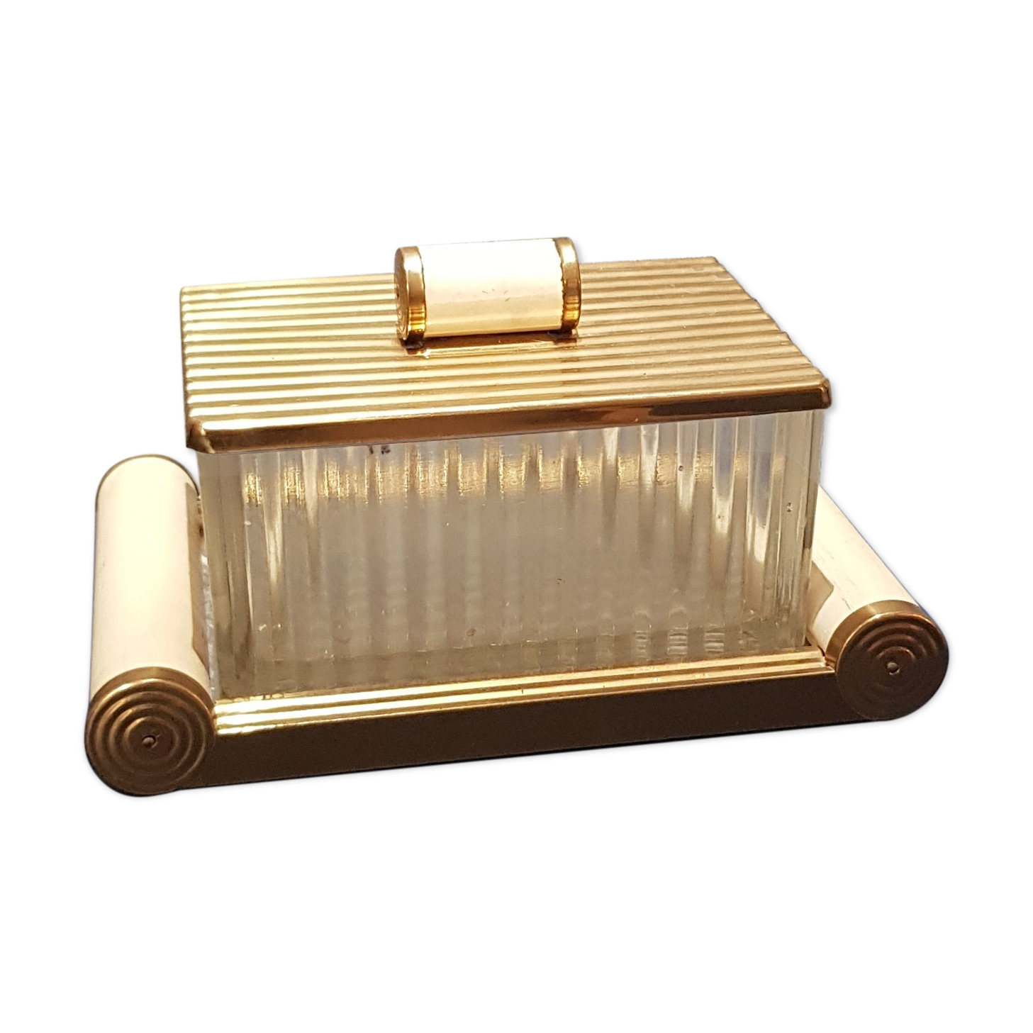 Butter on mirror tray