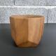 Ceramic flowerpot with wood decor