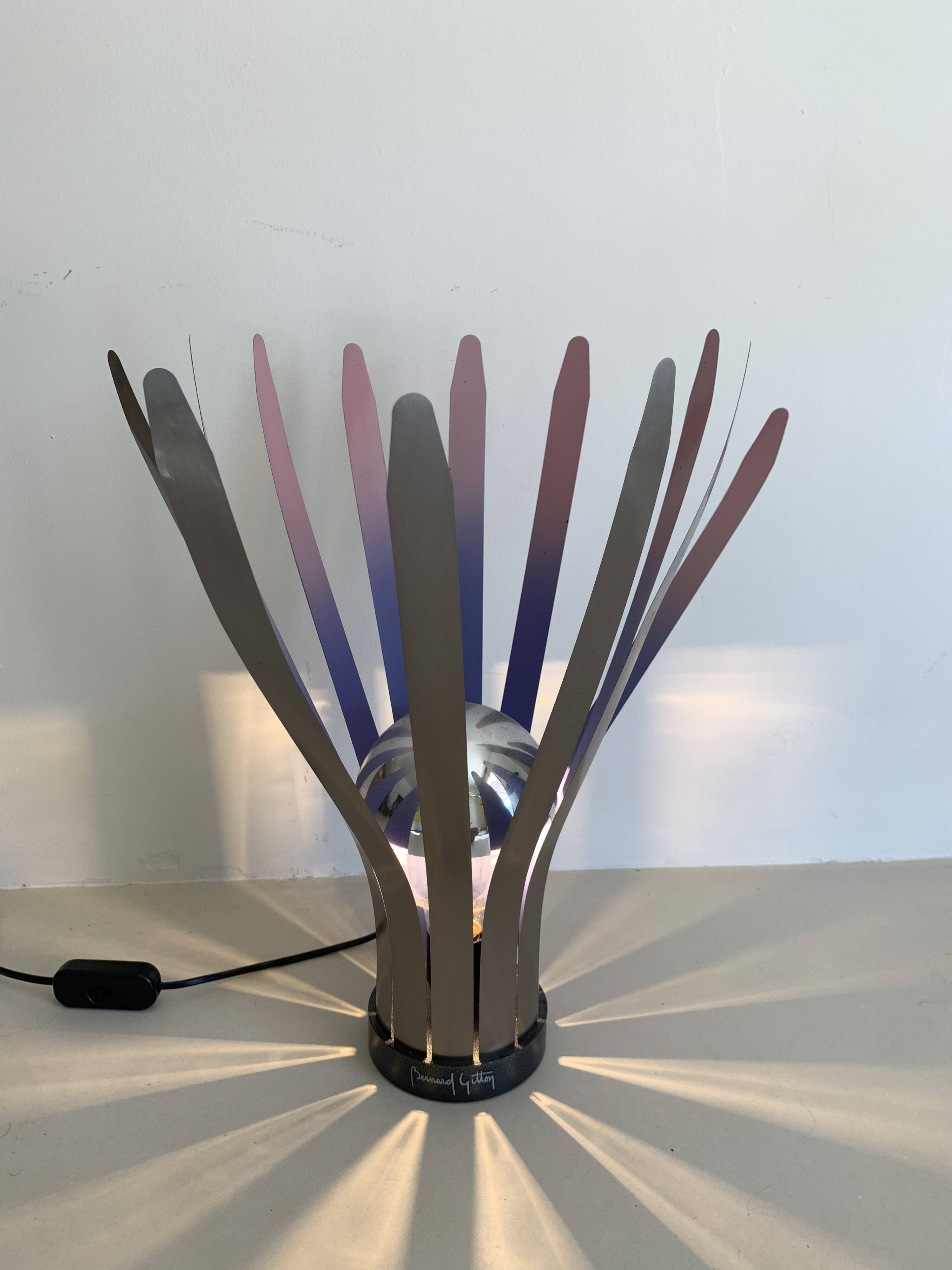 Vintage lamp 1980 "Flower" by Bernard Gitton - 44 cm