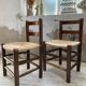 6 straw and oak chairs, mountain furniture