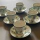 Set of 8 English ceramic coffee / mocha cups and saucers BARRATIS