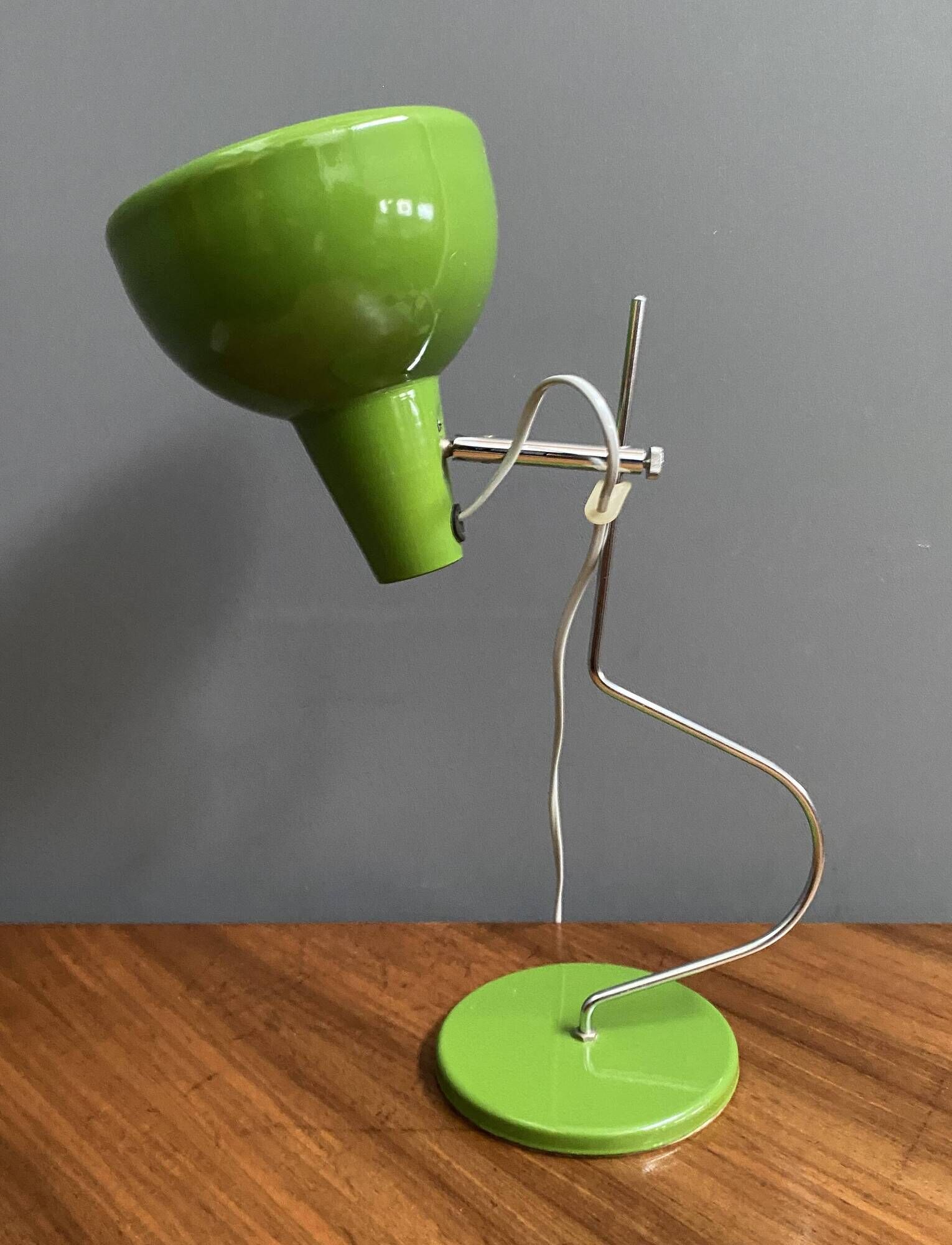 Green metal table lamp by Josef Hurka for Lidokov 1960s