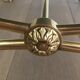 Neoclassical brass style coffee table with dolphin head decoration