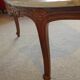 Oval coffee table - carved wood - white veined marble - Regency / Louis XV style
