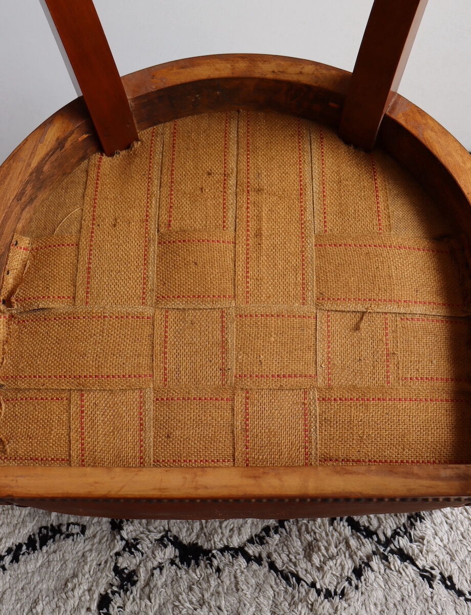 Chaise en acajou et cuir de style Consulat-Empire