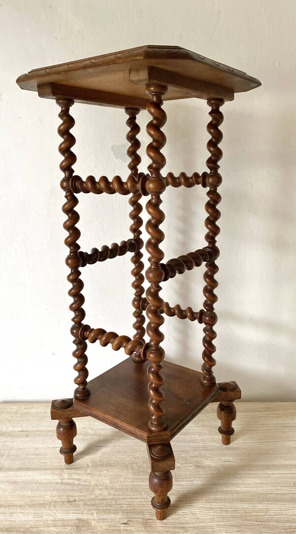 Table d'appoint , guéridon ancien  en bois tourné