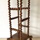 Side table, antique pedestal table in turned wood