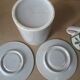 Longchamps faience - apothecary pot and 2 infusion cups from the 1970s