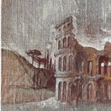 Oil on canvas landscape a l'antique signed gouny et marange