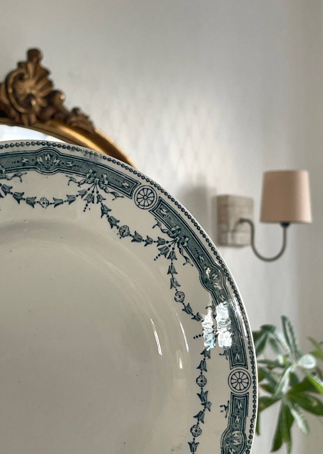 5 antique ironstone plates from Moulin des Loups.