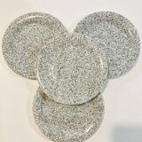 4 plates Quadrifoglio Italy speckled black and blue