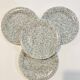 4 plates Quadrifoglio Italy speckled black and blue