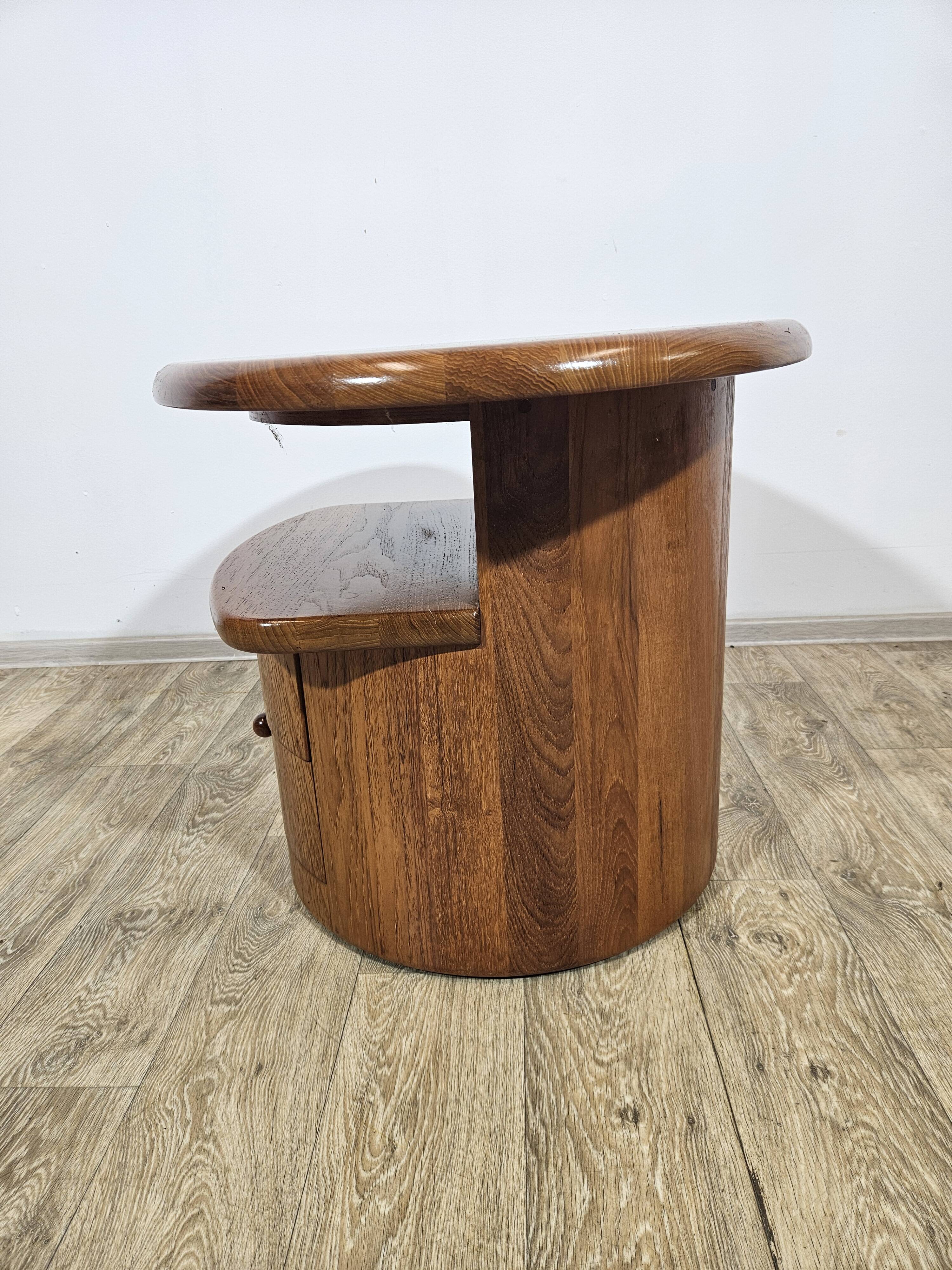 Solid teak TV table with swivel top, Silkeborg, Denmark, 1960s/1970s.