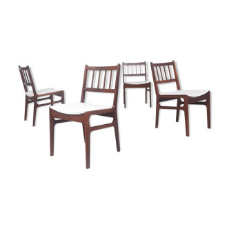 Ensemble de 4 chaises de salle à manger G paln quadrillé en teck, design danois du milieu de siècle