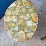 Coffee table in aragonite and its 2 nesting tables