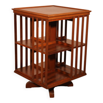 Rotating library in blonde mahogany