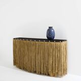 Console by Sergio Ponzio IV, patinated metal and strings, circa 1970