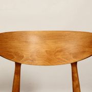 Chaise de table scandinave tissu beige bois naturel style minimaliste design ethnique personnalisation possible