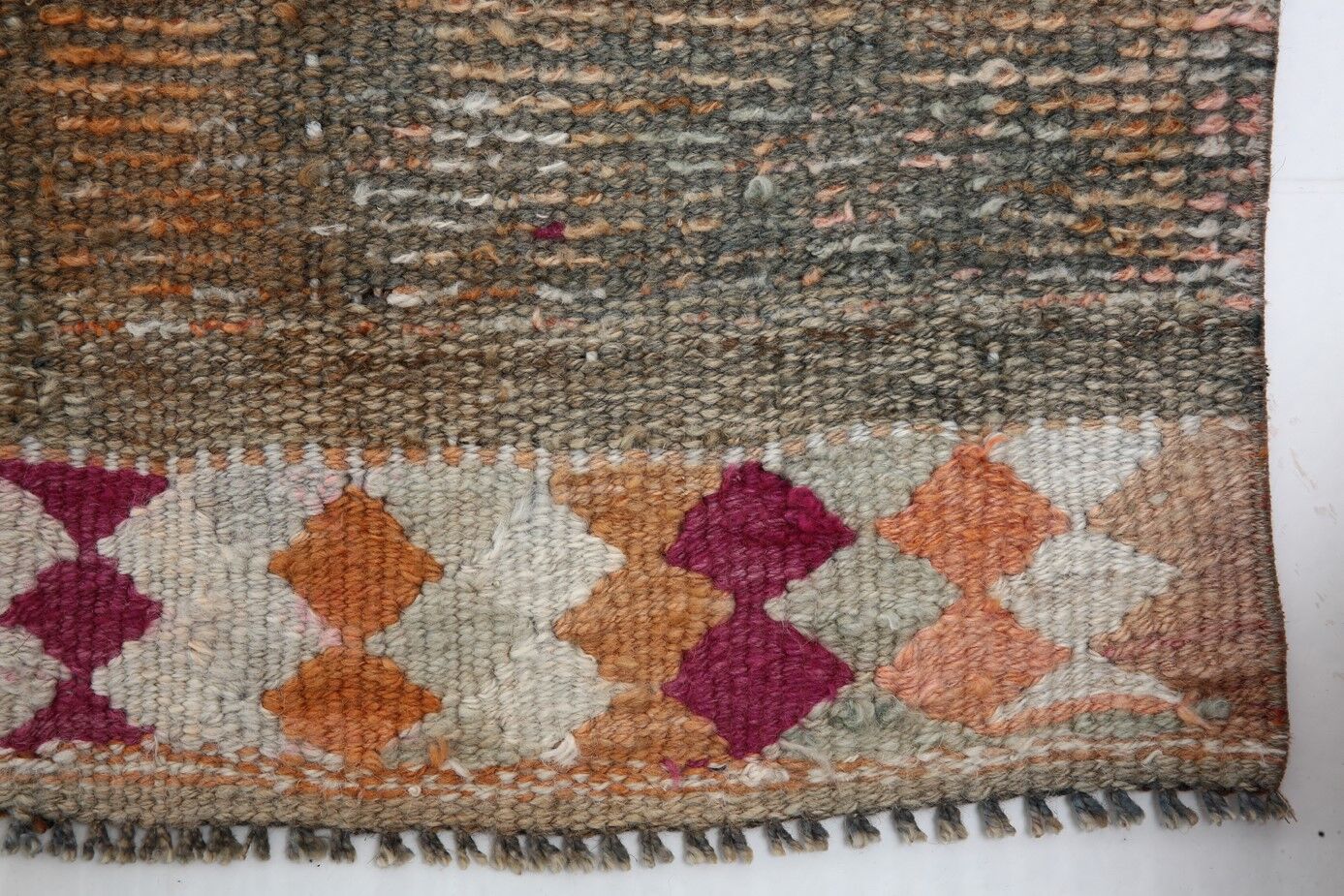 1960s antique wool vintage runner rug