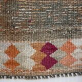 1960s antique wool vintage runner rug