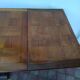 Table from the 1940s in solid oak in the style of Victor Courtray.