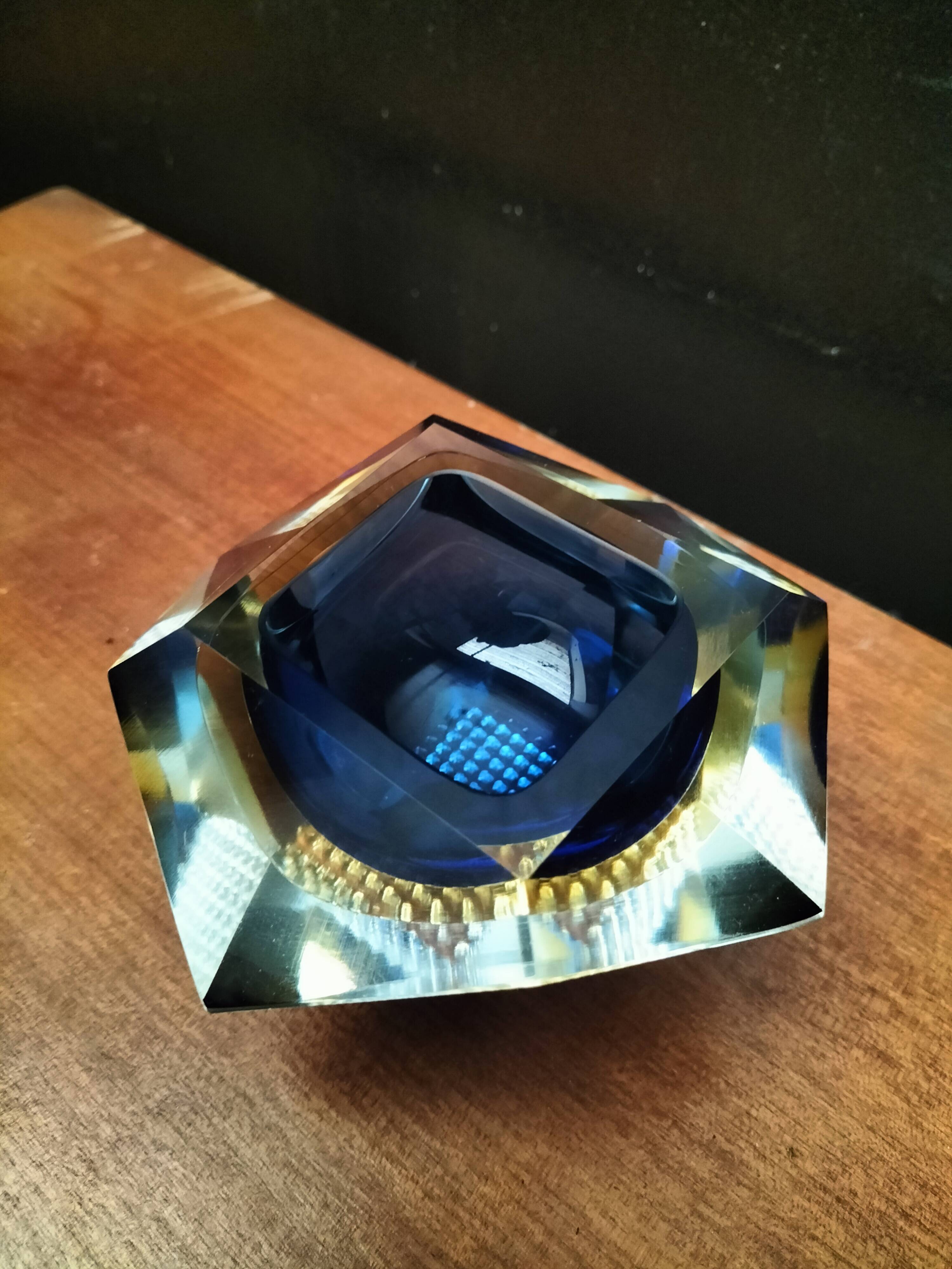 Cendrier sommerso en verre de murano