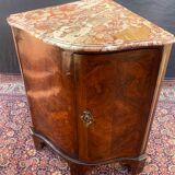Migeon corner buffet stamped in Louis XV period marquetry