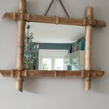 Antique mirror with faux bamboo