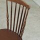 Baumann Tacoma bistro chair, wood and brown faux leather, 1960.