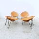 Ensemble de 4 fauteuils en rotin et métal, France 1950
