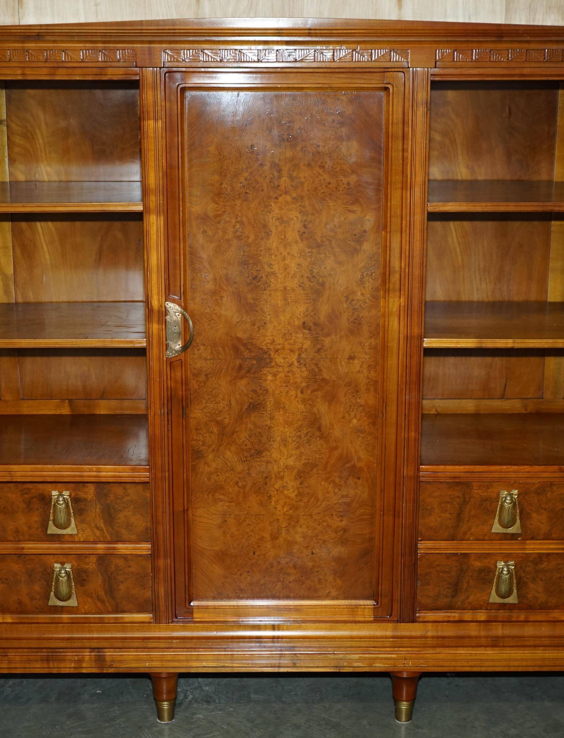 Art Nouveau library in burr walnut by Léon Jallot
