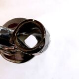 Vintage artisanal two-tone earthenware candle holder Vallauris France