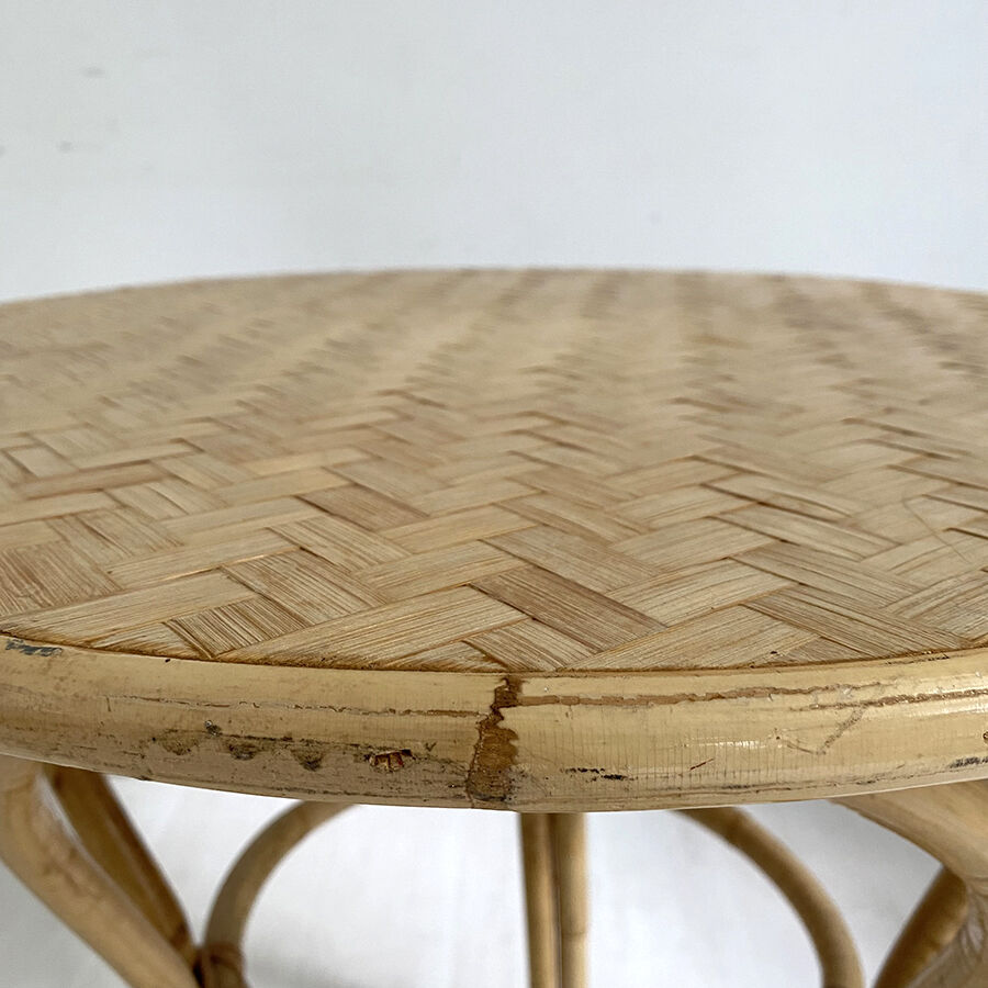 Side table in vintage rattan 60's