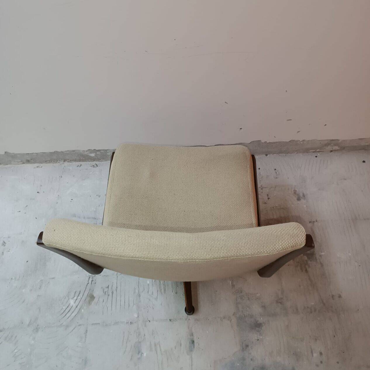 Vintage swivel wooden office chair from the 70s
