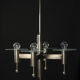 Art Deco or Bauhaus Nickel-plated 4-flamming chandelier, 1920s